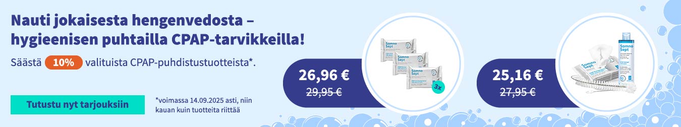 Alennus valituista CPAP-puhdistustuotteista 01