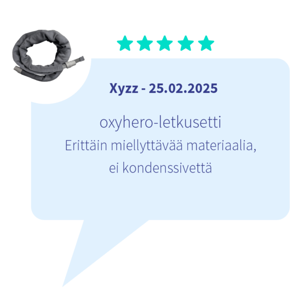 oxyhero CPAP-letkusetti kondenssiveden ehkaisyyn 09