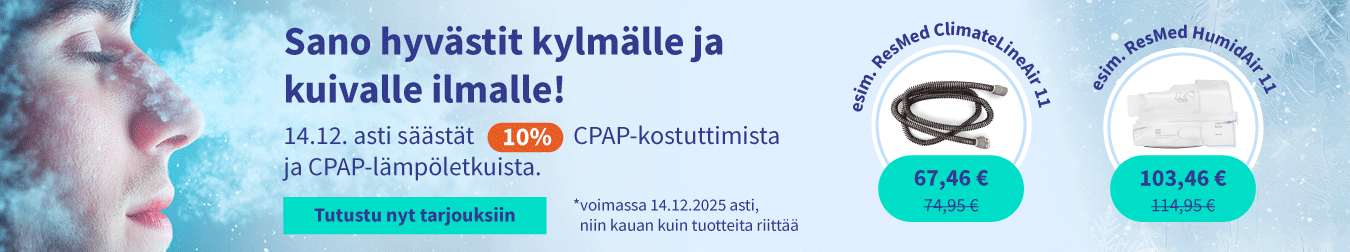 Alennus CPAP-kostuttimista ja CPAP-lämpöletkuista 01