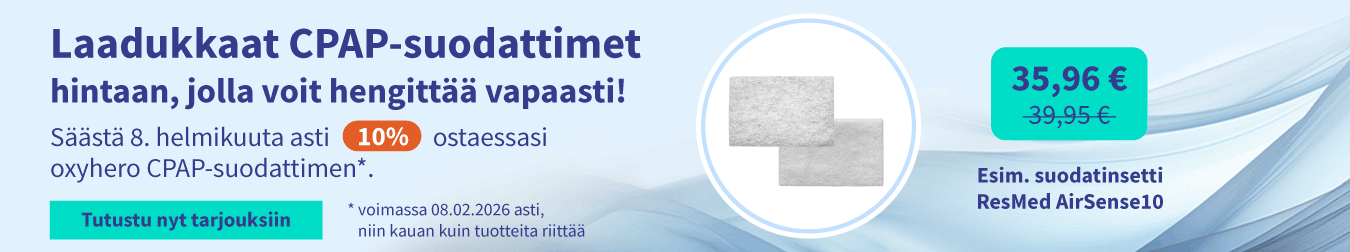 Alennuksella ostaessasi oxyhero CPAP-suodattimen 05