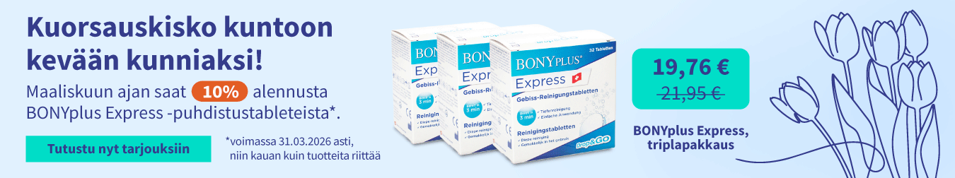 Alennusta aiheuttajaa BONYplus Express -puhdistustableteista 01