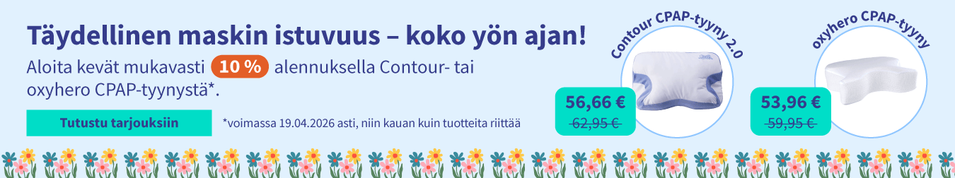 Alennuksen Contour- tai oxyhero CPAP-tyynystä 01