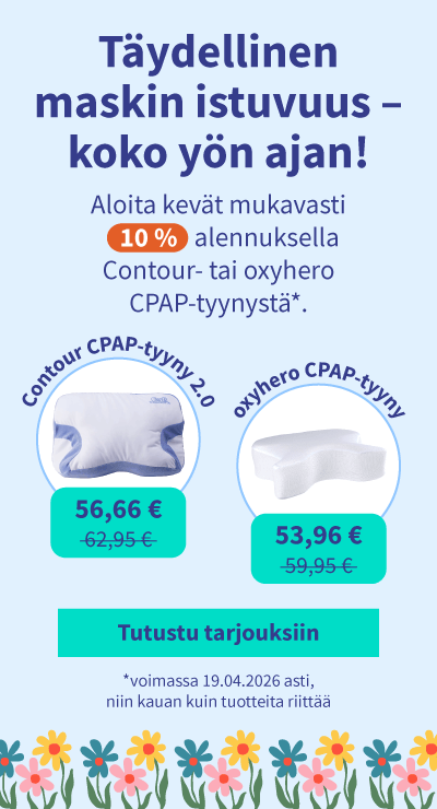 Alennuksen Contour- tai oxyhero CPAP-tyynystä 05