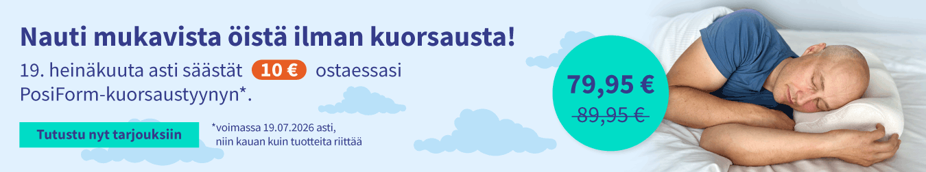 Alennus ostaessasi PosiForm-kuorsaustyynyn 01