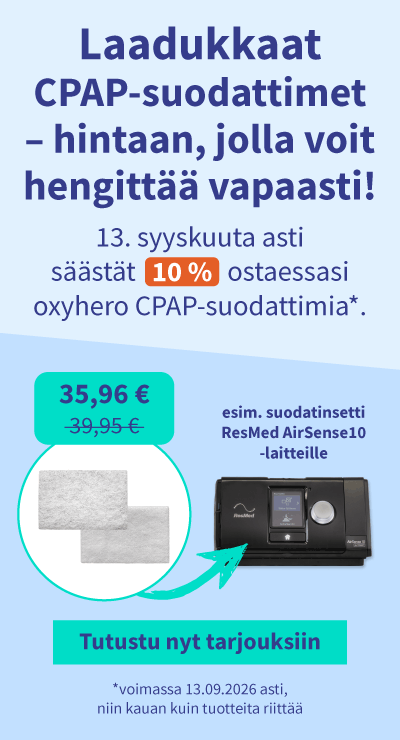 Alennus oxyhero CPAP-suodattimia 01