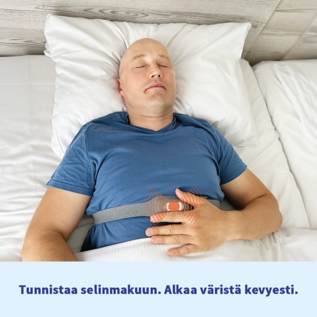 somnipax belt 2.0 - tunnistaa selinmakuun ja alkaa väristä kevyesti